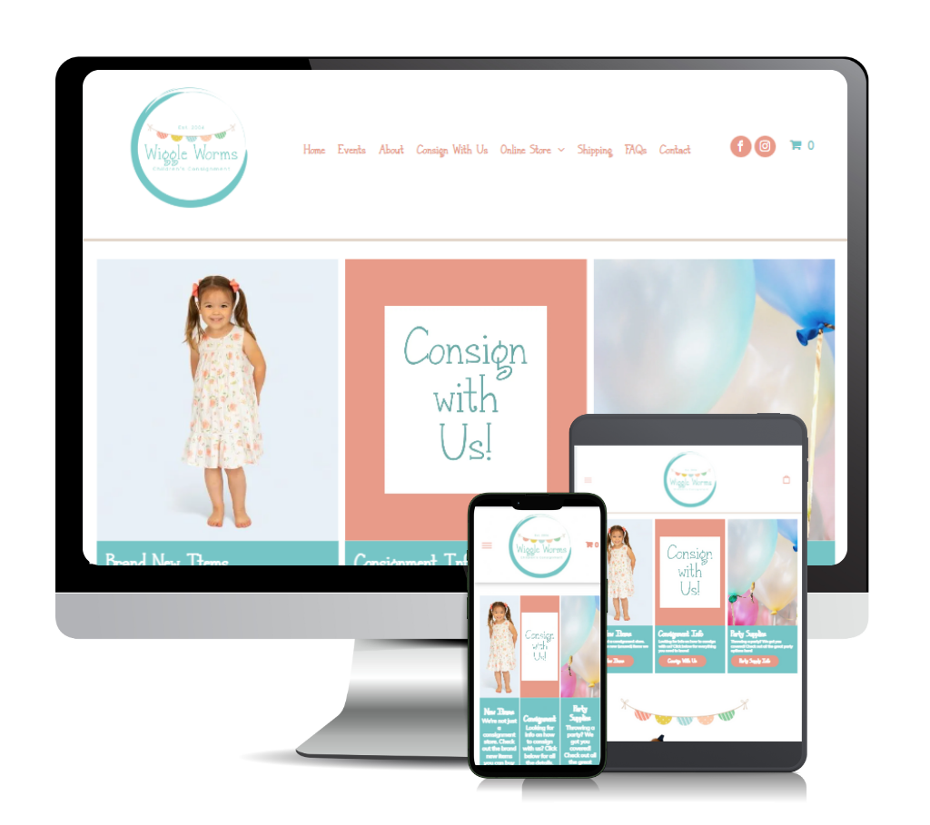 A computer , tablet , and cell phone displaying a website.