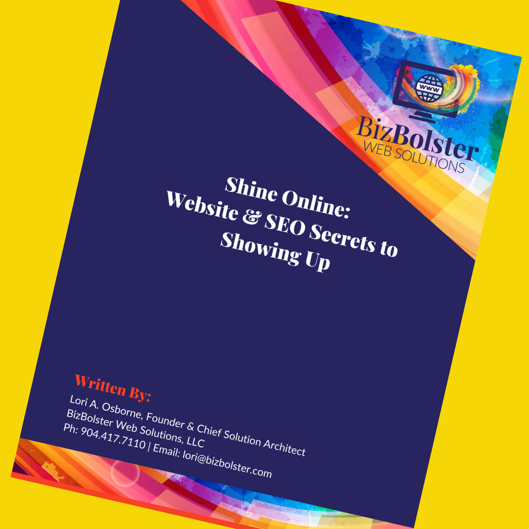 A book titled shine online website & seo secrets to showing up