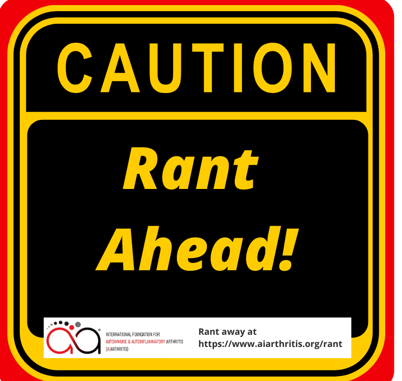 A black and yellow caution sign with the text 'Rant Ahead!' in bold lettering