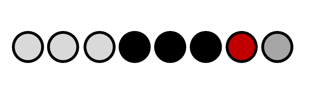 The original 2011 awareness bracelet pattern that inspired our logo: eight beads in a row - three silver beads representing community members, three black beads representing working together, one red bead symbolizing impact, and a final silver bead representing positive change. This pattern evolved from a grassroots awareness campaign into our organization's enduring symbol.