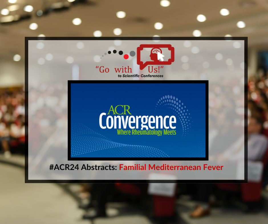 Conference slide showing ACR Convergence logo and text about Familial Mediterranean Fever at ACR24.