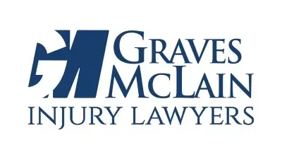 Graves McClain Injury Lawyers logo in blue and gray text