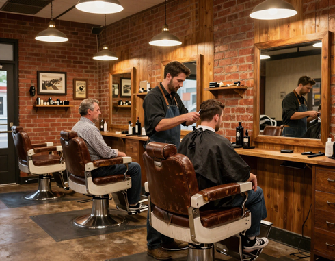 Interior of Miracles Barbershop in Lenexa