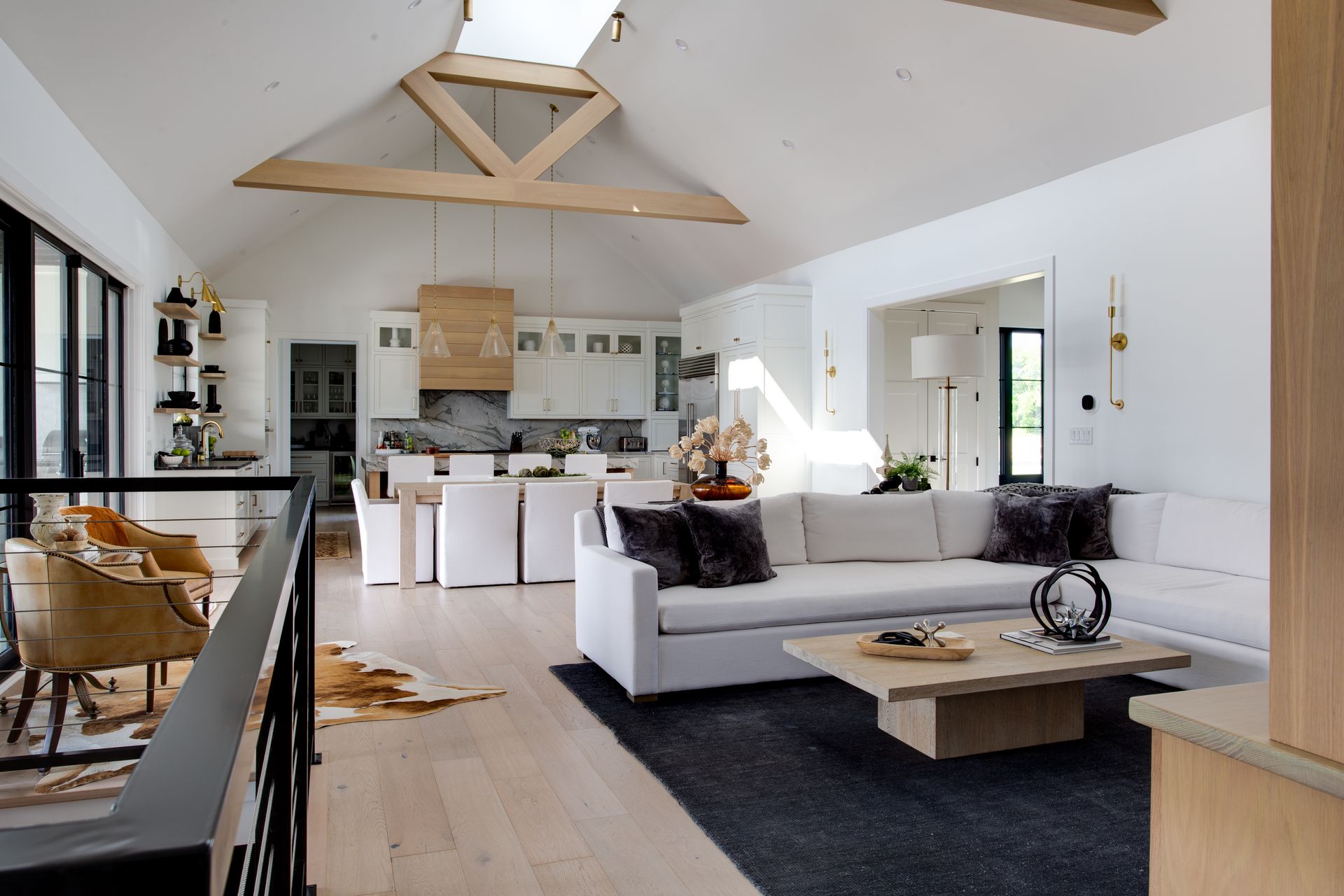 A living room with a couch and a coffee table.