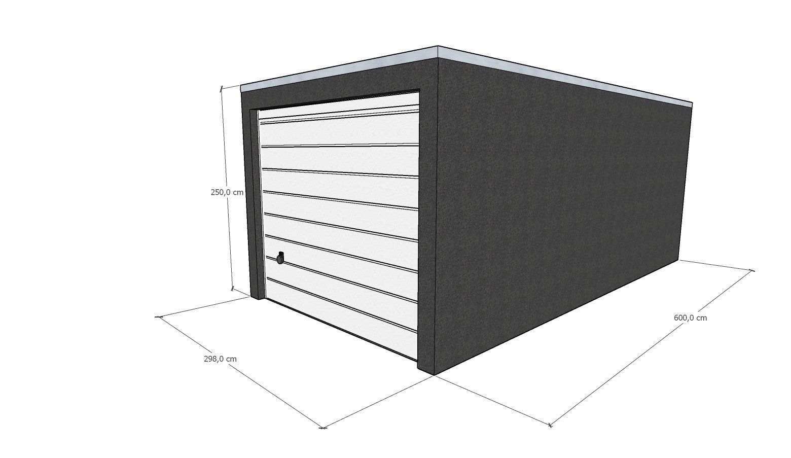 Tekening garagebox 6 meter bij Garagebox Hoogeveen