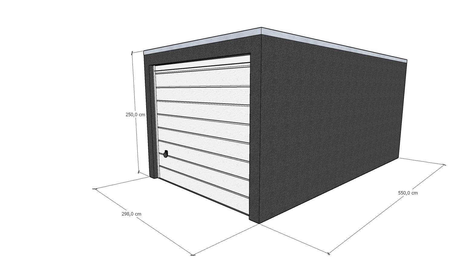 Tekening garagebox 5.5 meter bij Garagebox Hoogeveen