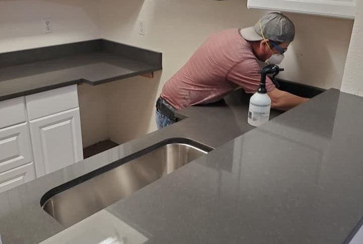 Kitchen countertop installation