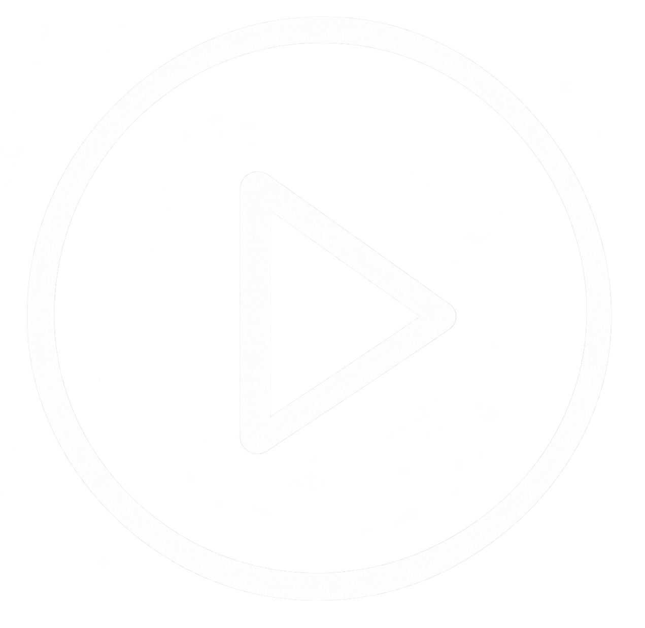 Faint circular play button icon with a right-pointing triangle on a white background
