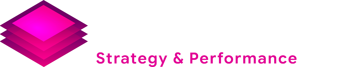 Magenta diamond logo with the text “Strategy & Performance”