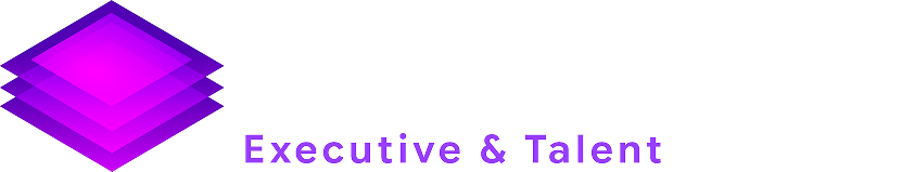 Purple geometric logo with “Executive & Talent” text on a white background
