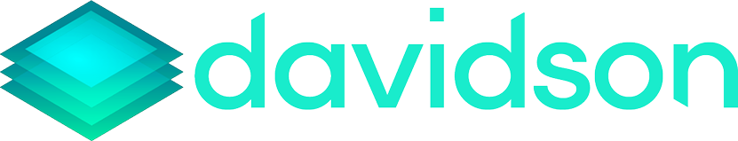 Davidson logo with teal stacked diamond icon and lowercase wordmark