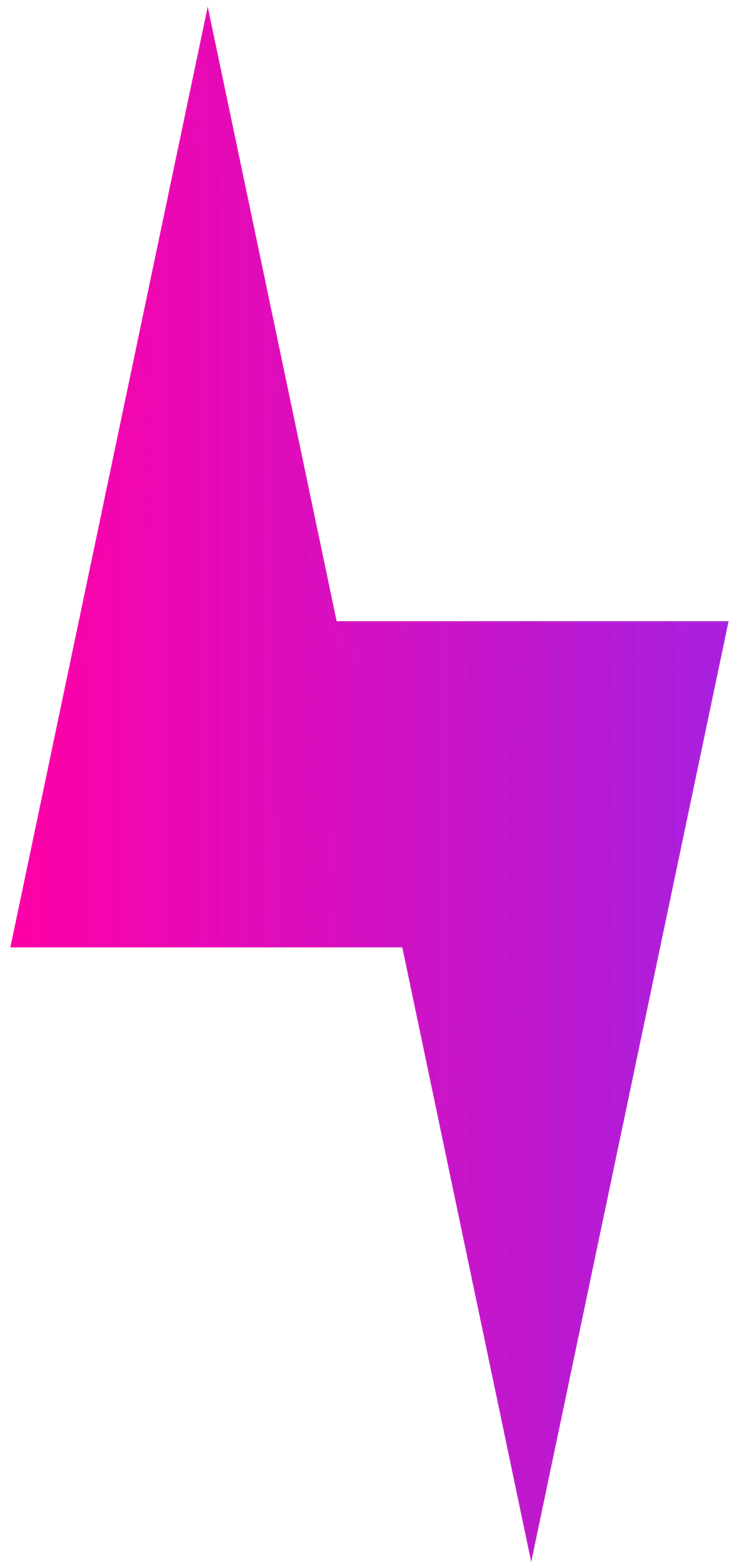 Magenta-to-purple lightning bolt icon on a white background