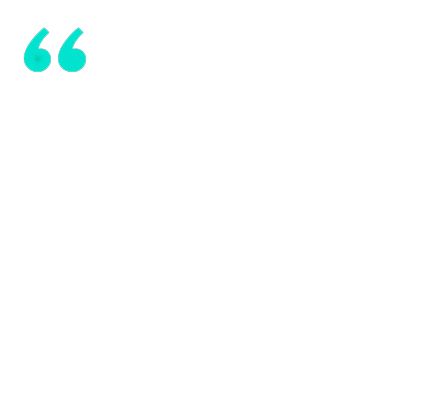 Turquoise opening quotation marks on a white background