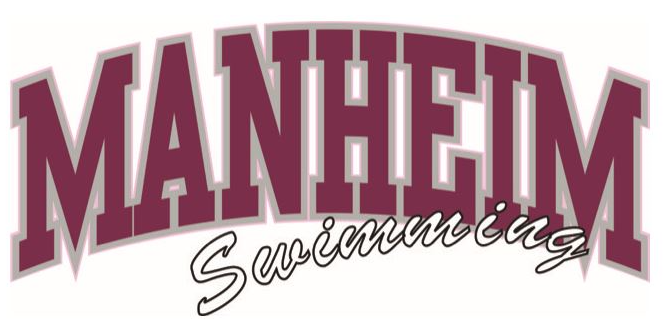 A logo for manheim swimming is shown on a white background.