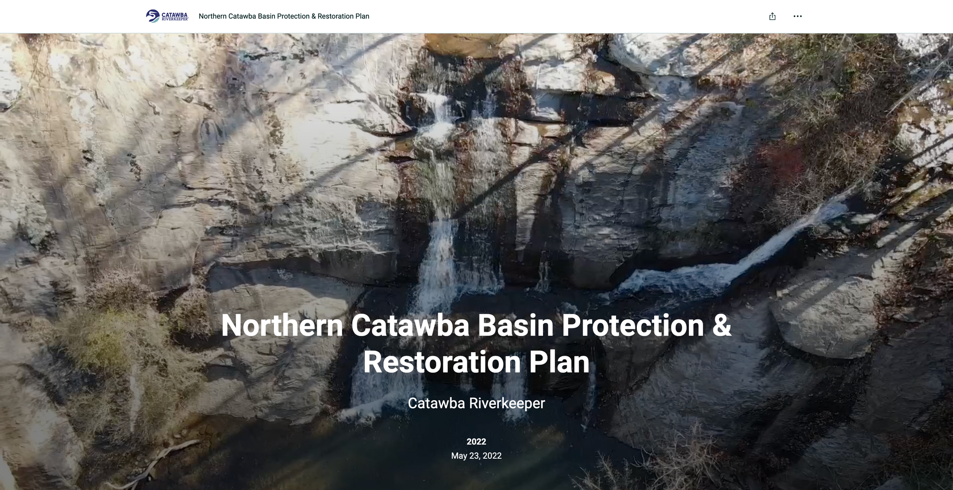 The Catawba Riverkeeper, Northern Catawba Basin Protection & Restoration Plan The Catawba Riverkeeper, Northern Catawba Basin Protection & Restoration Plan