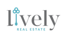 Lively Real Estate logo with gray lowercase text and teal key-shaped icon above the i