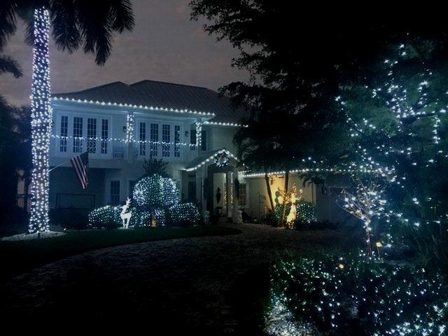 christmas lights on a house