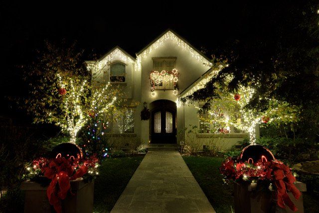 christmas lights on a house