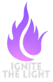 Purple flame logo with the words “IGNITE THE LIGHT” below