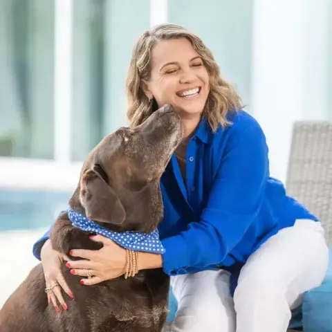 Moose kissing Stacy