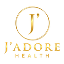 Gold J’ADORE HEALTH logo with a stylized J inside a circle