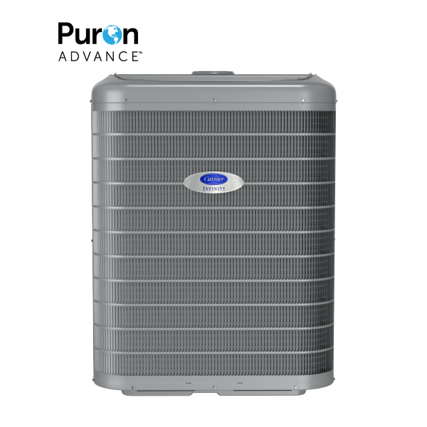 Gray Carrier air conditioning unit with 
