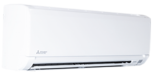 White Mitsubishi split air conditioner unit.