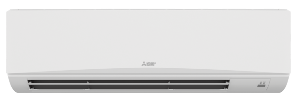White wall-mounted Mitsubishi air conditioner.