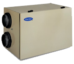 Beige Carrier ventilation unit with two black ducts.