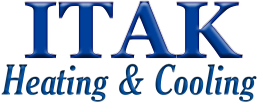 ITAK Heating & Cooling logo in blue.