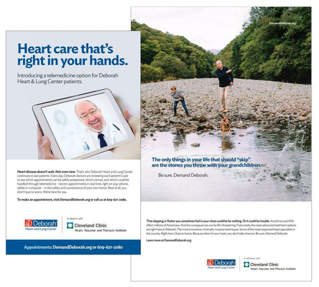 Designed ad and poster for Deborah Heart and Lung Center