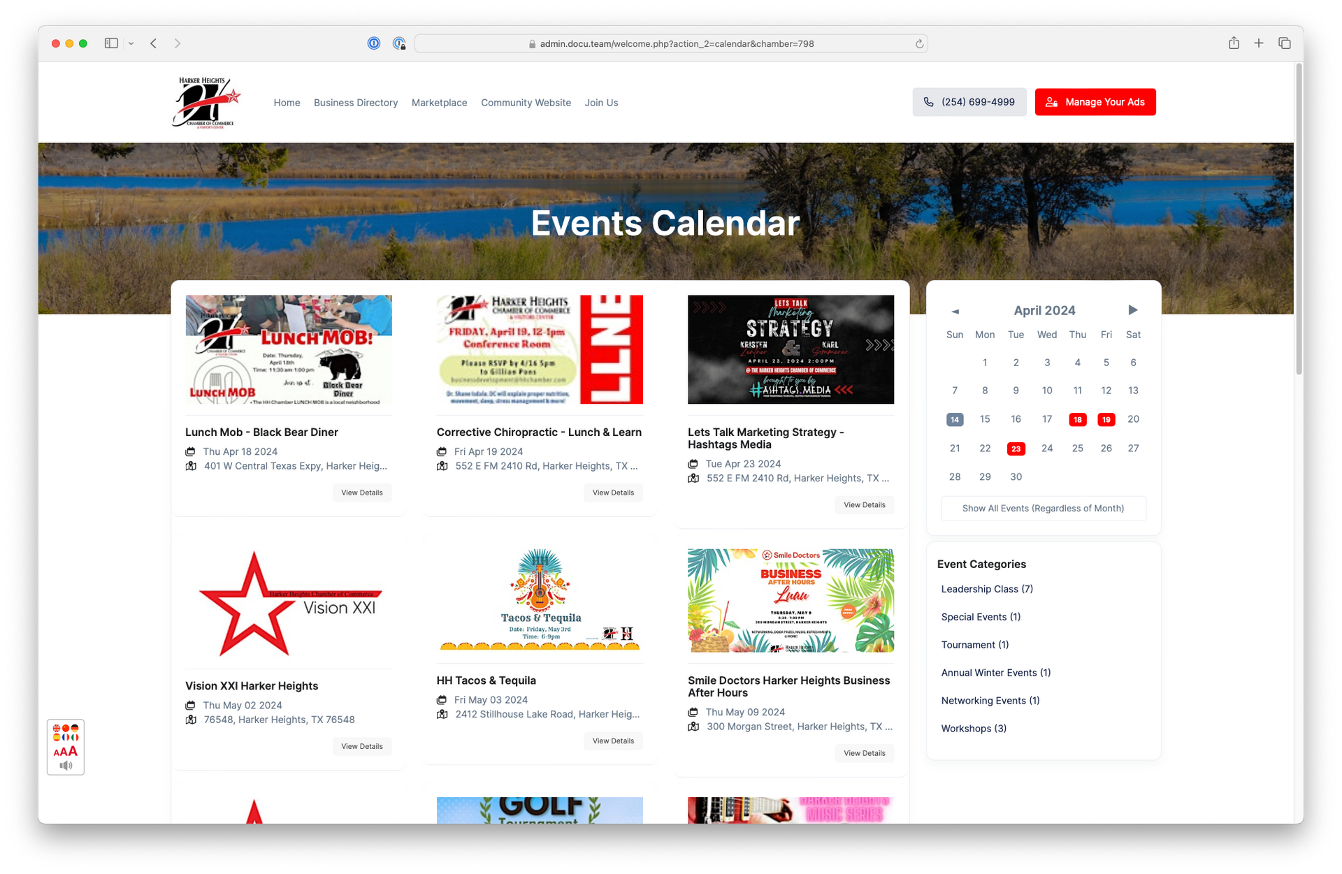 Syndicated Events Calendar