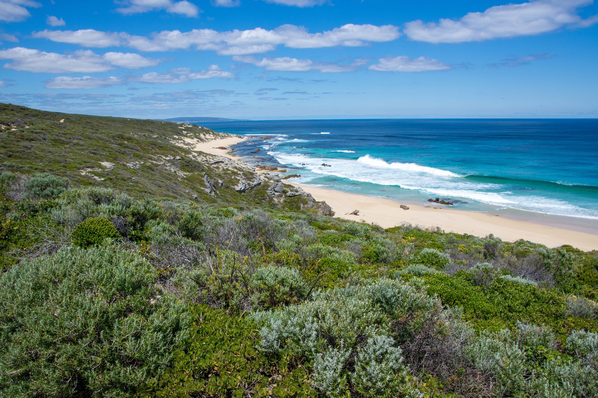 View of the Indian Ocean from the Cape to Cape track, Margaret River, Western Australia.