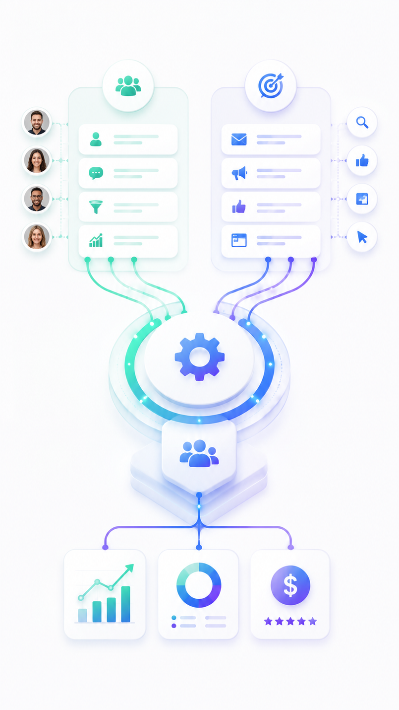 Revenue Operations unified system flow diagram
