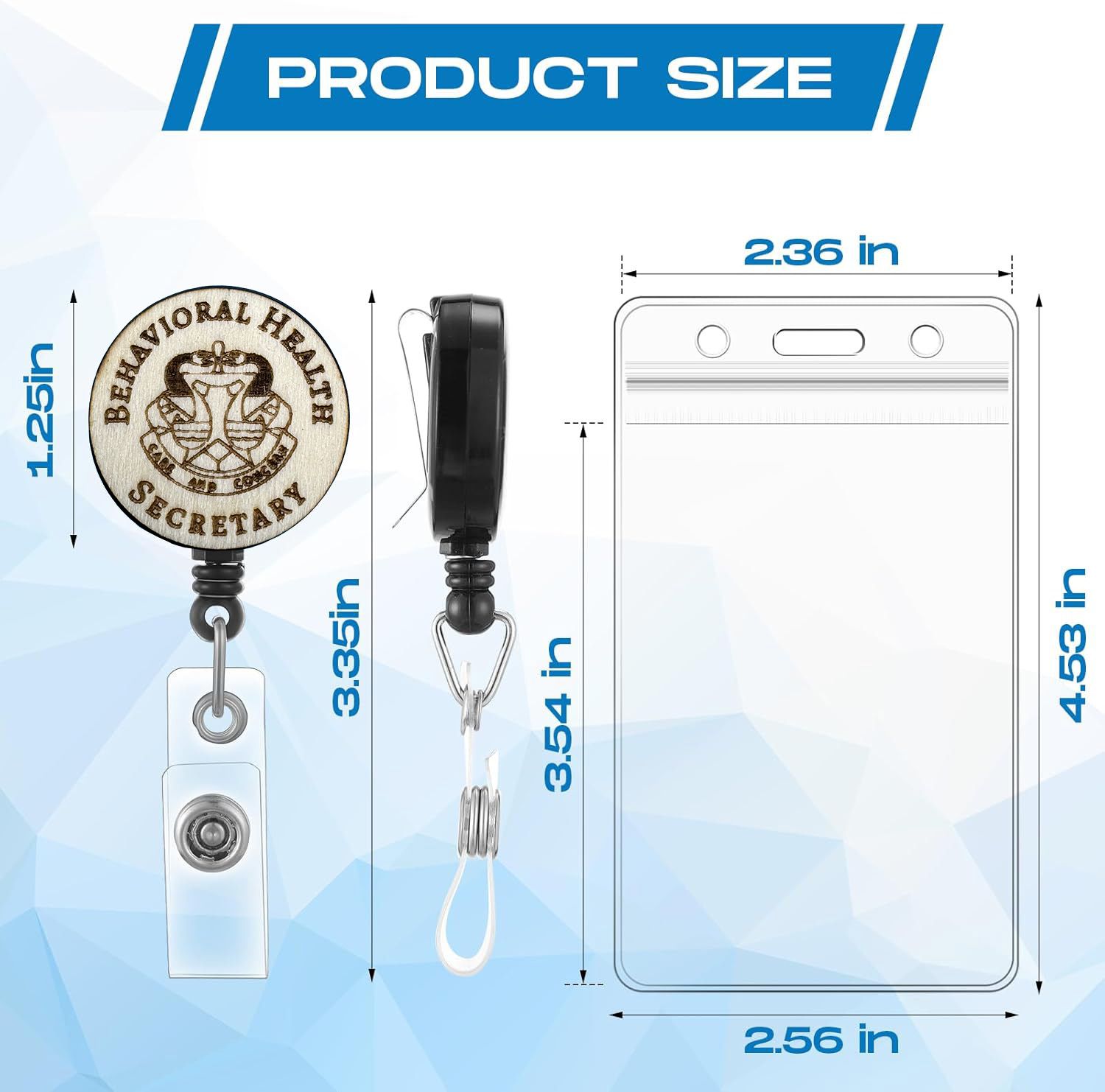 Custom Engraved Retractable Badge Holder Reel Clips and ID Card Holder