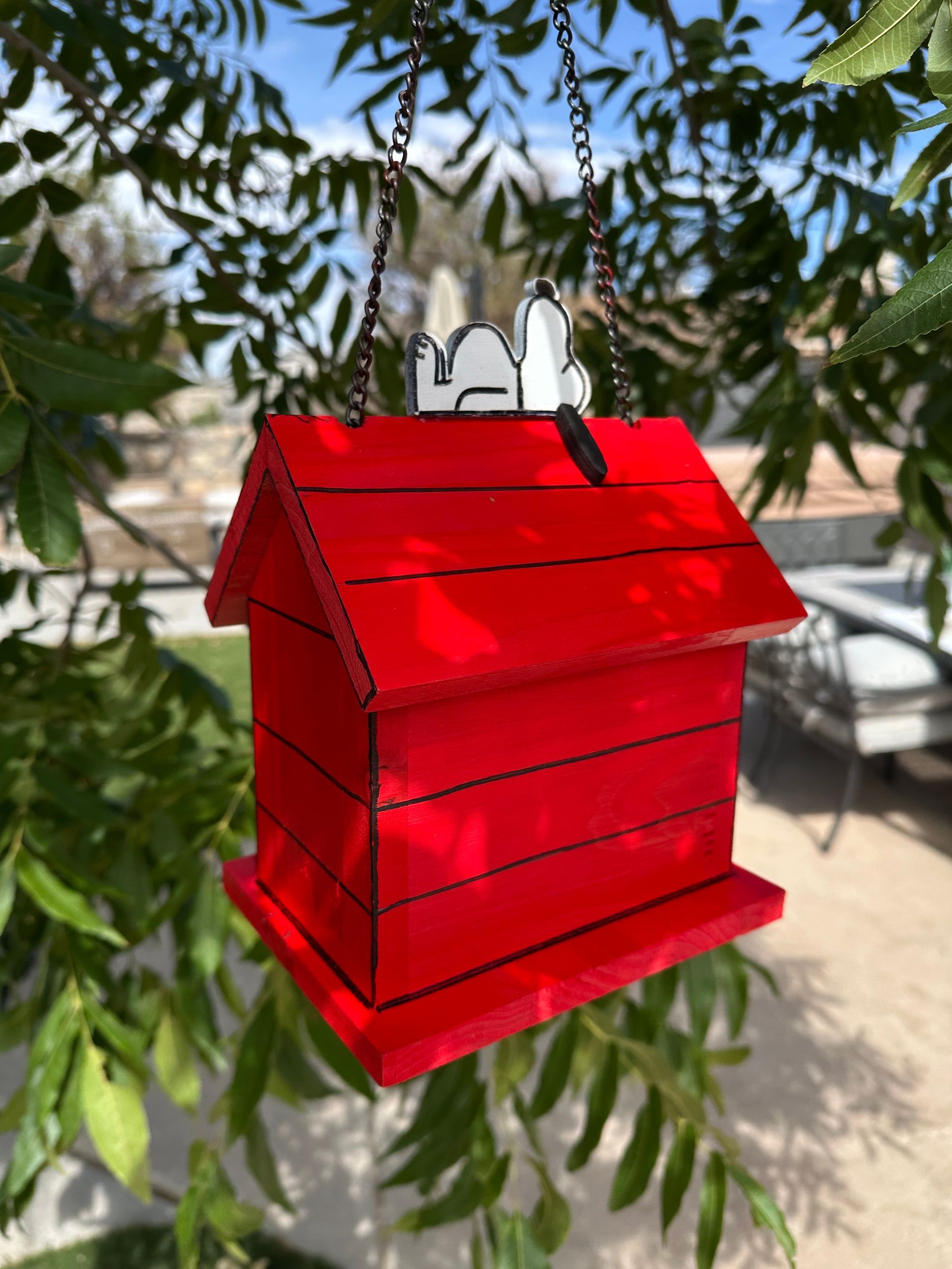 Custom Wood Snoopy-Inspired Birdhouse