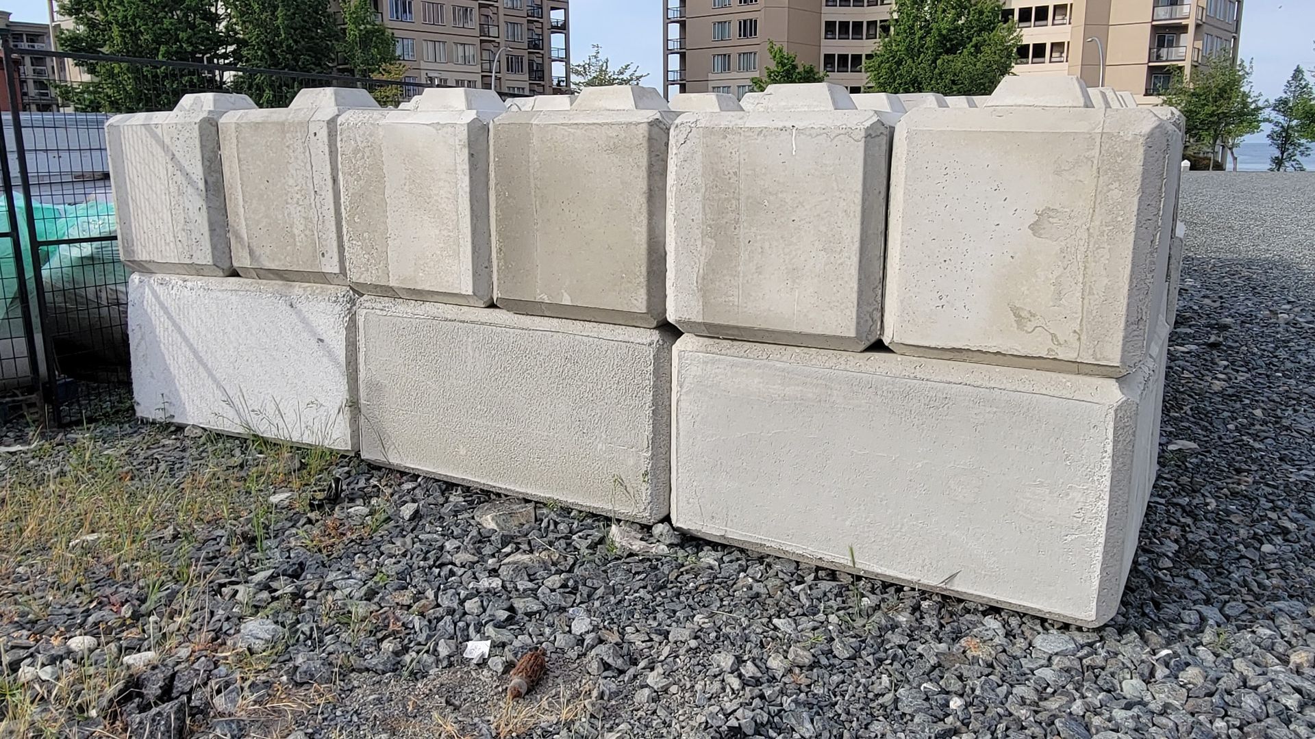 large pre-formed concrete blocks