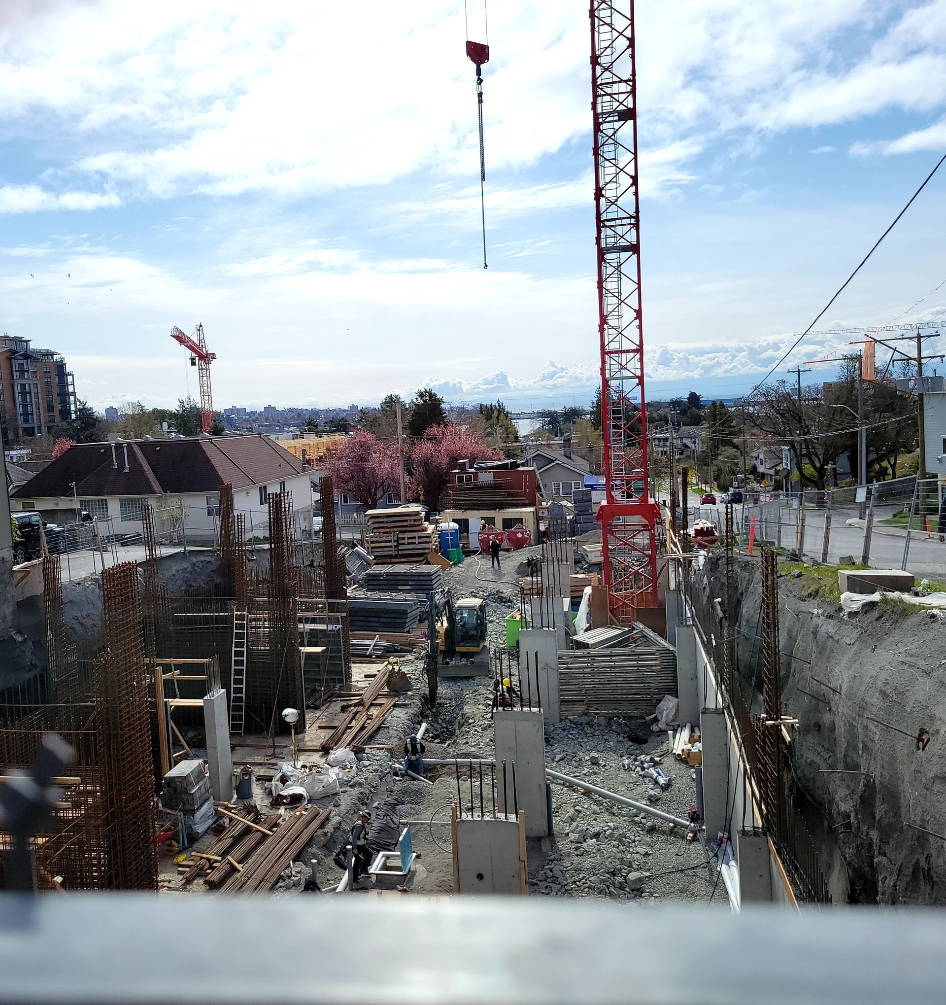 Concrete pillars taking form