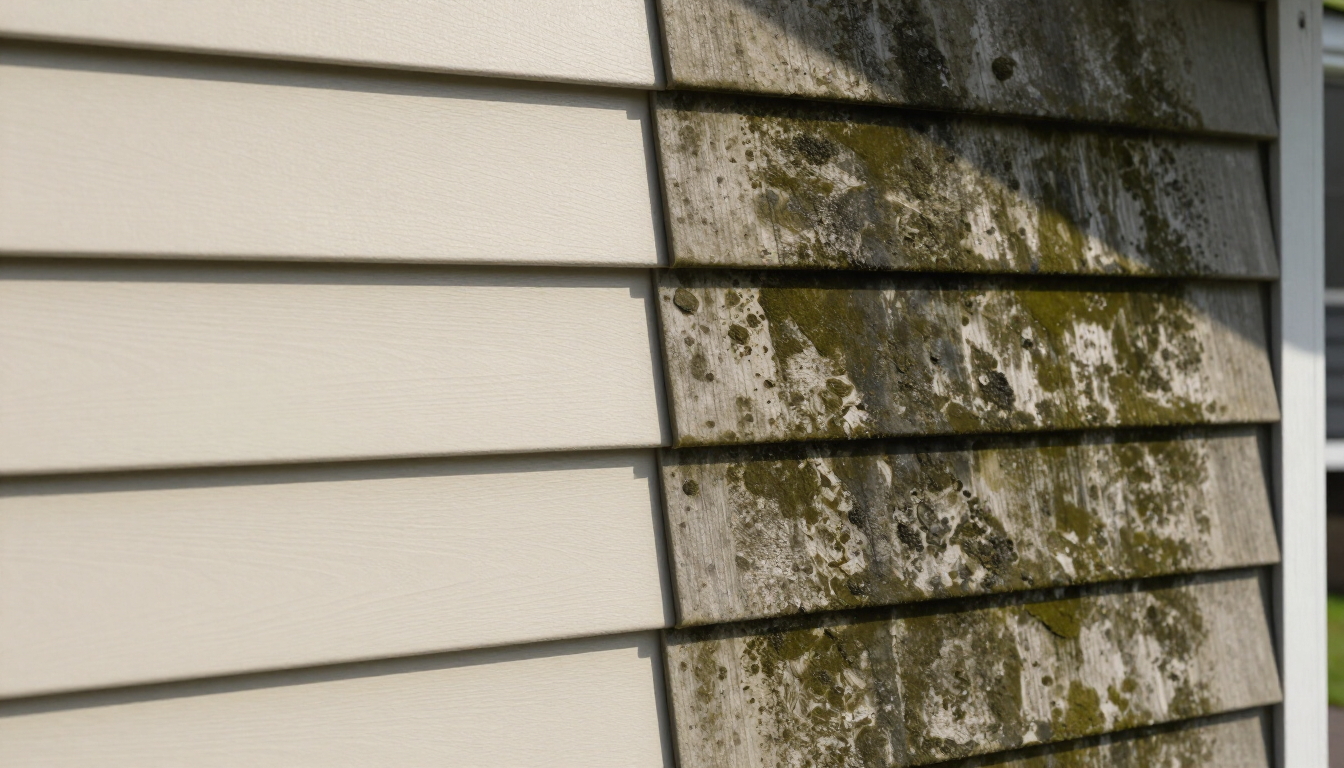 Clean home exterior comparison