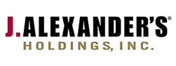 J. Alexander's Holdings, Inc. logo in black and maroon. The text