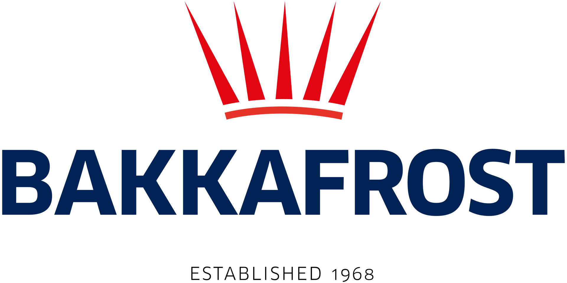 BAKKAFROST logo with red crown and navy blue text