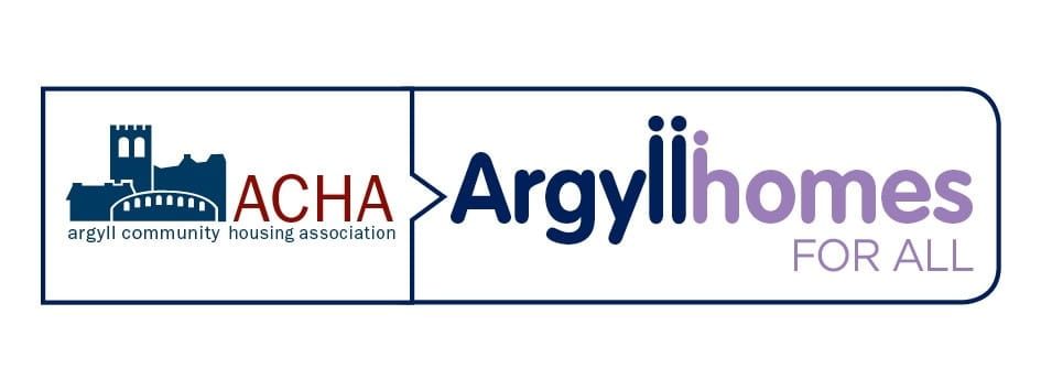 ACHA and Argyll Homes for All logos in blue and red on a white background