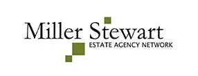 Miller Stewart Estate Agency Network logo in black text with green square accents