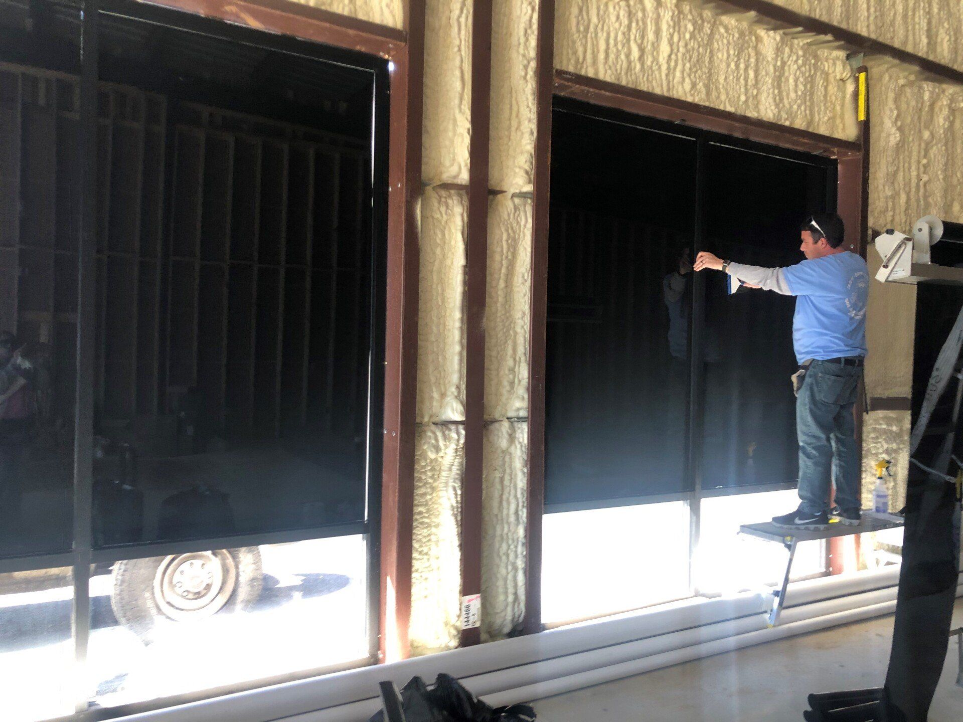 Mid-way, you can really see the difference after Bright UV Sun Glare was blocked from entering these business windows in Wetumpka AL