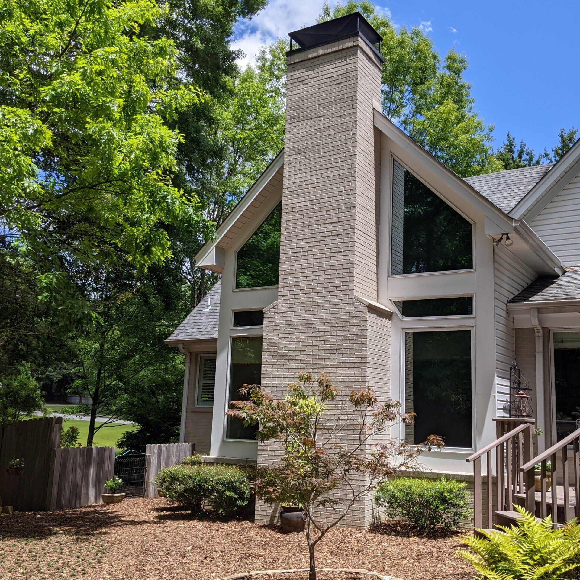 residential tint in Auburn AL - Before Generic Failing Tint was removed and replaced with SPF Preferred Crystal Clear residential tint in Auburn, AL