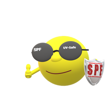 SPF Approved! SPF Window Tinting Approved - Sun character (logo)