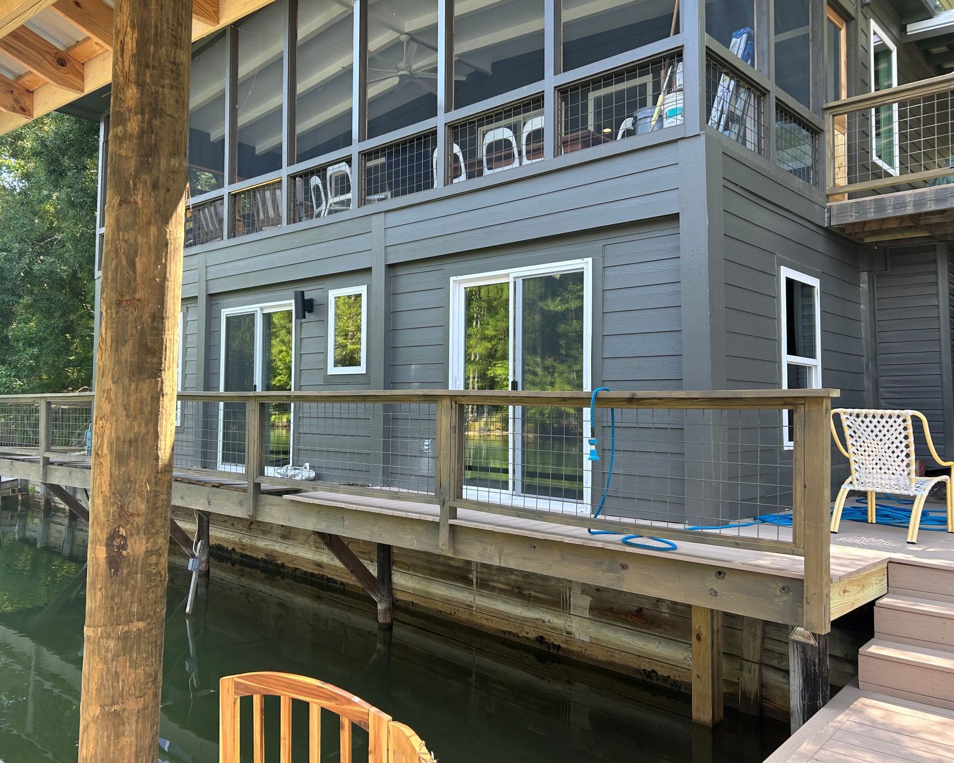 residential tinting - SPF Dimmed Crystal Tint blocked  Sun glare with over ninety-nine percent UV-Harm from staining the interior of this Lake home in Eclectic, AL