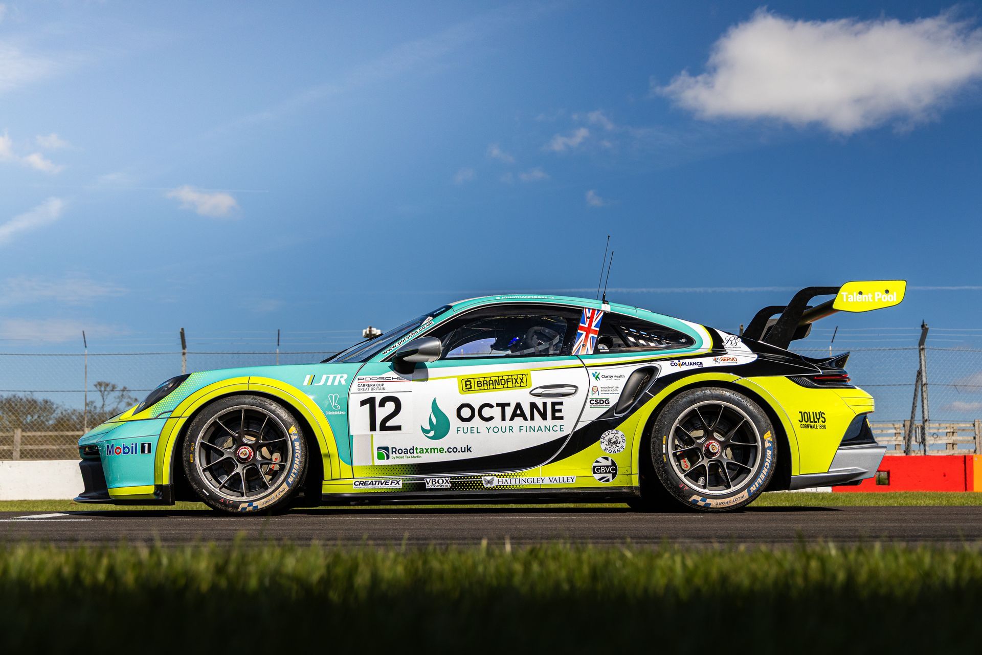 Jonny Moore Motorsport porsche carrera cup car in pit