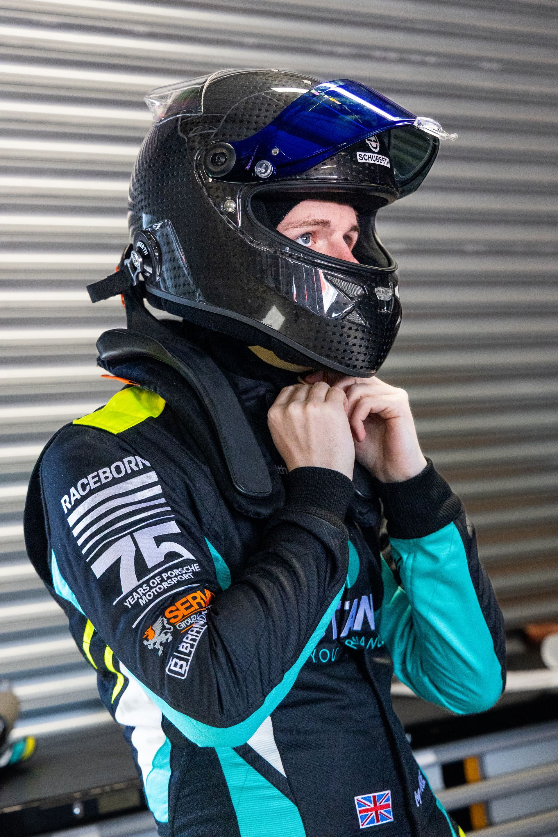 Jonny Moore Motorsport in helmet