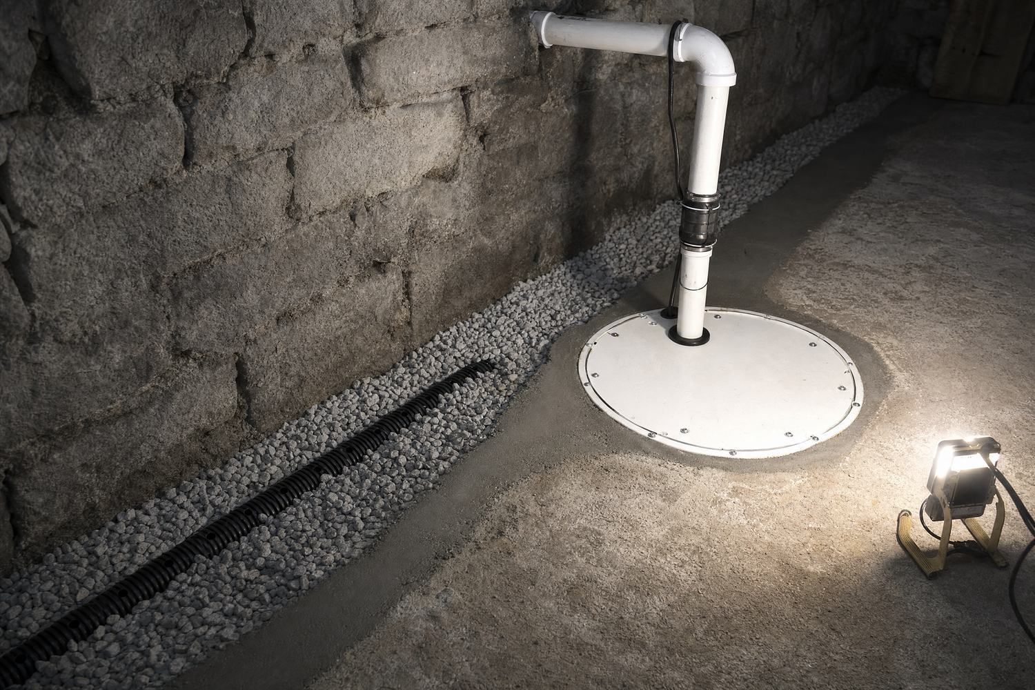 Interior drainage system and sump pump installed in a Sandusky, OH basement